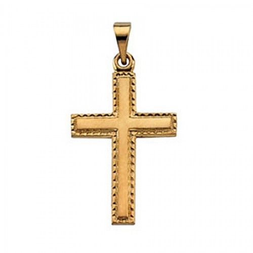 Cross Pendant in 14k Gold - 20mm - Christian Solitaire