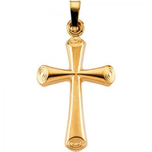 Cross Pendant in 14k Gold - 22mm - Christian Solitaire