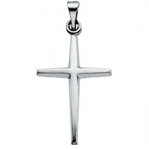 Sacred Platinum Christian Cross Pendant - 21mm New