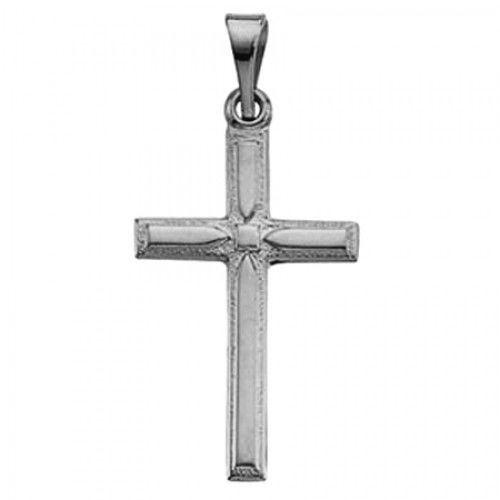 Platinum Christian Cross Pendant - 19mm New