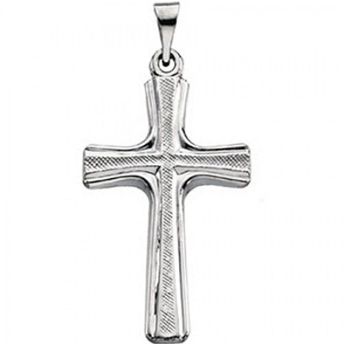 Platinum Christian Cross Pendant - 23mm New