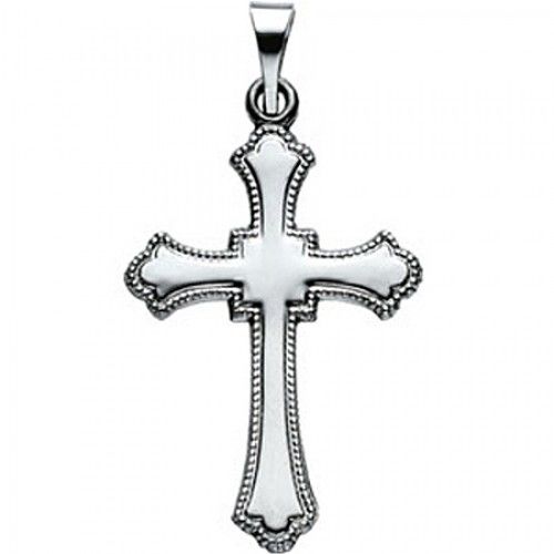Platinum Christian Cross Pendant - 21mm New