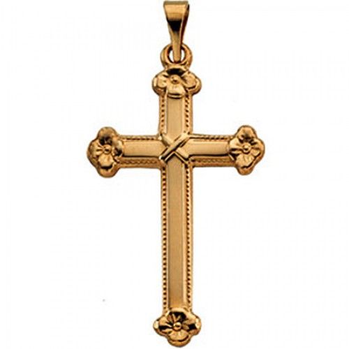Holy Cross Pendant - 25mm - Yellow Gold - Christian