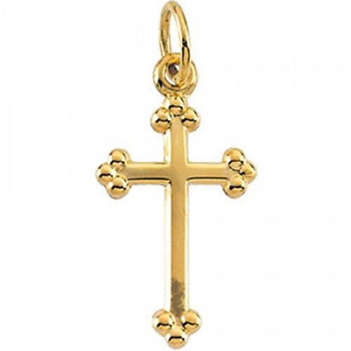 Holy Cross Pendant - 14mm - Yellow Gold - Christian