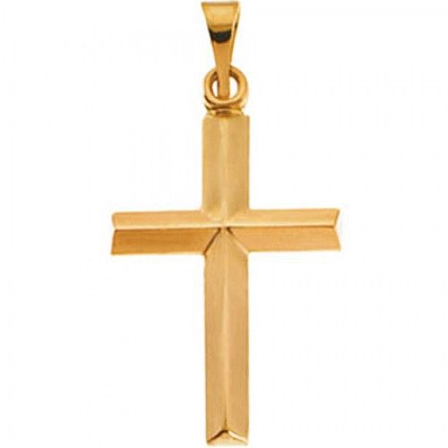 Sacred Cross Pendant - 18mm - Yellow Gold - Christian