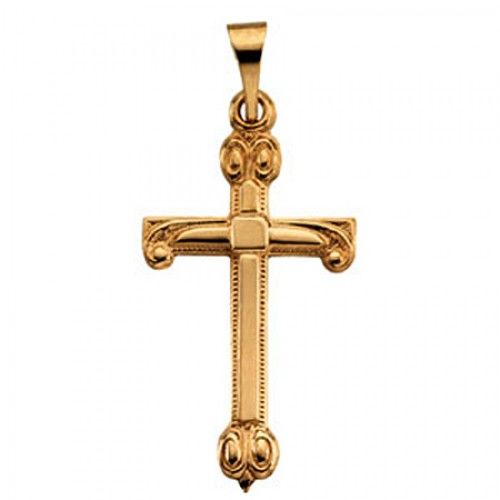 Righteous Cross Pendant 20mm - Yellow Gold - Christian