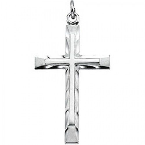 Spiritual Cross Pendant - 25mm - Sterling Silver