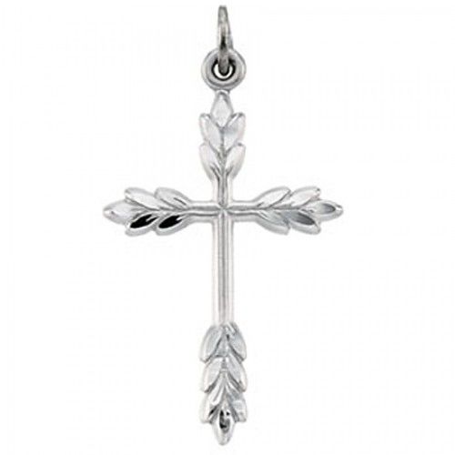 Graceful Cross Pendant - 26mm - Sterling Silver