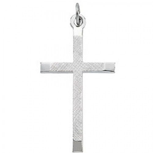 Reverent Cross Pendant - 36mm - Sterling Silver
