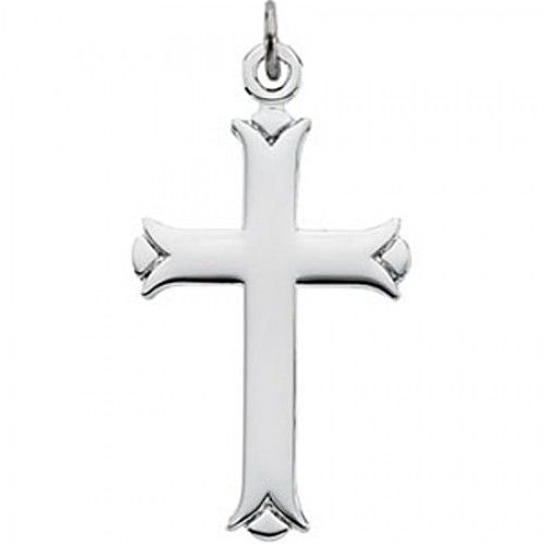 Religious Cross Pendant - 27mm - Sterling Silver