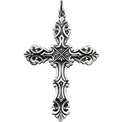 Righteous Cross Pendant - 48mm - Sterling Silver