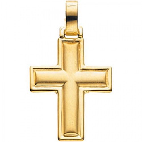 Christian Cross Pendant in 14k Yellow Gold - 30mm
