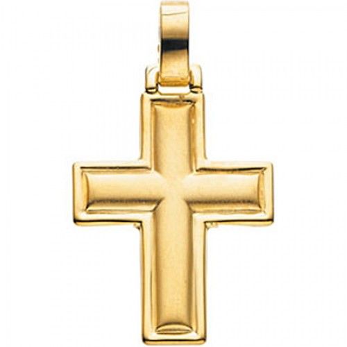Christian Cross Pendant in 14k Yellow Gold - 22mm New