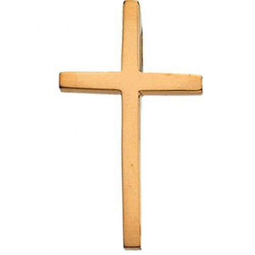 Christian Cross Pendant in 14k Yellow Gold - 21mm