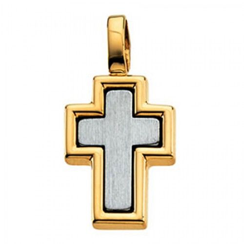 Christian Cross Pendant in 14k Yellow Gold - 16mm New