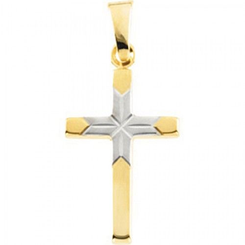 Christian Cross Pendant in 14k Yellow Gold - 18mm New