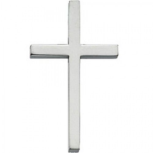 Christian Cross Pendant in 14k White Gold - 25mm New