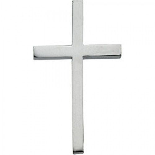 Christian Cross Pendant in 14k White Gold - 29mm New