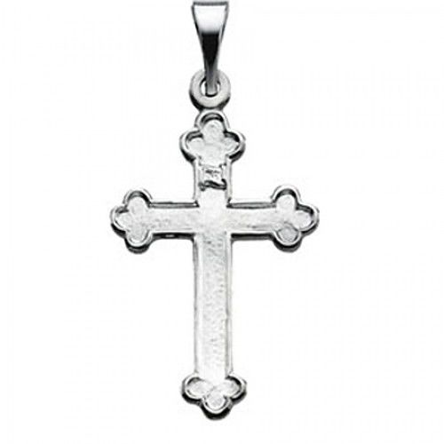 Christian Cross Pendant in Platinum - 18mm New - Unisex