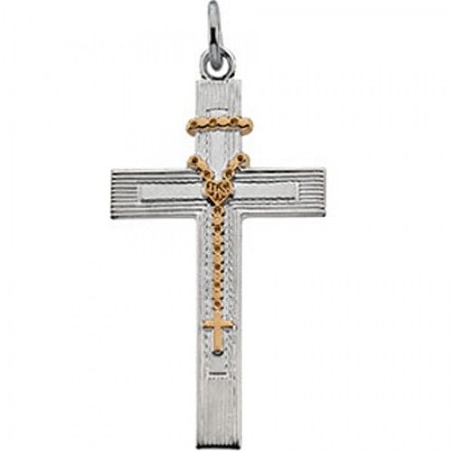 Christian Cross Pendant in Sterling Silver - 29mm New