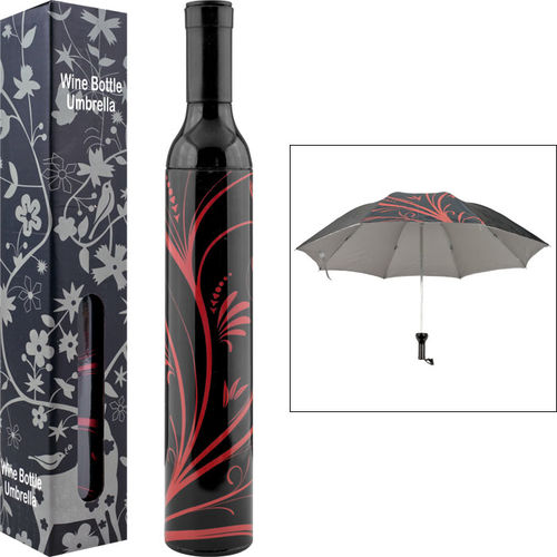 Trademark Home&#8482; Wine Bottle Umbrella - Black & Red