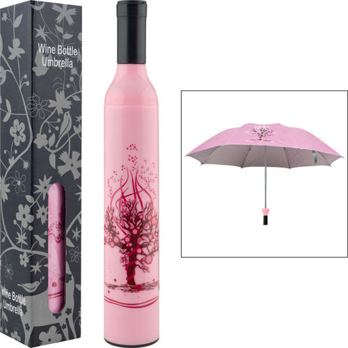 Trademark Home&#8482; Wine Bottle Umbrella - Pink & Red