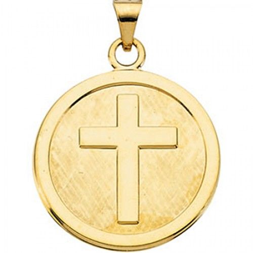 Reverent Cross Pendant in 14k Yellow Gold - 5.3 Grams