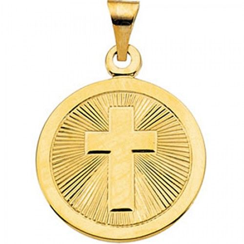 Religious Cross Pendant in 14k Yellow Gold - 3 Grams