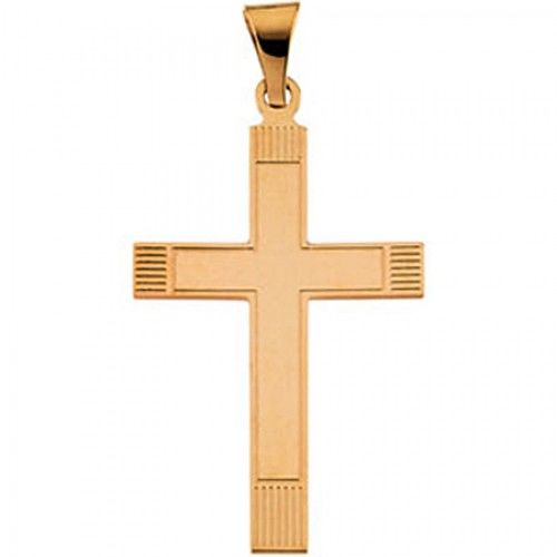 Devout Cross Pendant in 14k Yellow Gold - 0.8 Grams