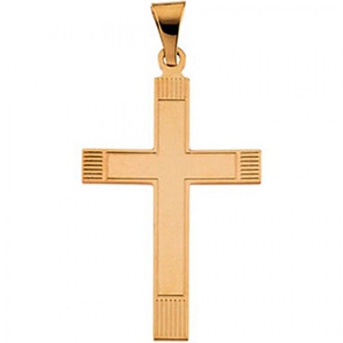 Spiritual Cross Pendant in 14k Yellow Gold - 2.4 Grams