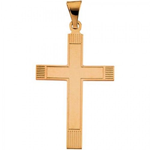 Prayerful Cross Pendant in 14k Yellow Gold - 0.5 Grams