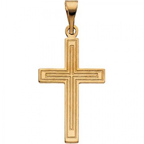 Graceful Cross Pendant in 14k Yellow Gold - 0.5 Grams