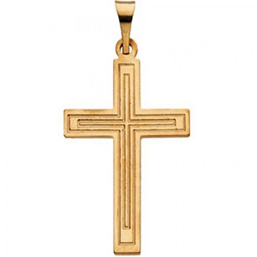 Reverent Cross Pendant in 14k Yellow Gold - 0.8 Grams
