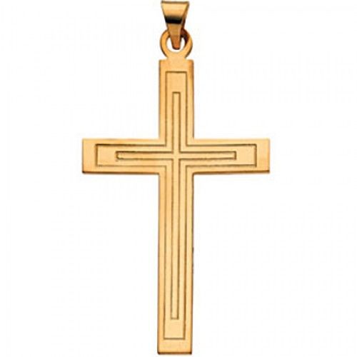 Humble Cross Pendant in 14k Yellow Gold - 2.4 Grams