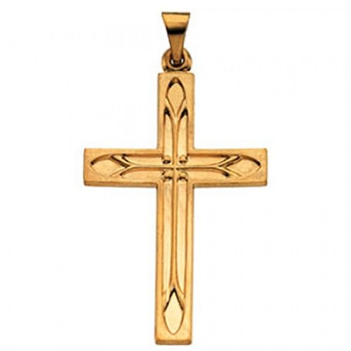 Graceful Cross Pendant in 14k Yellow Gold - 2.3 Grams