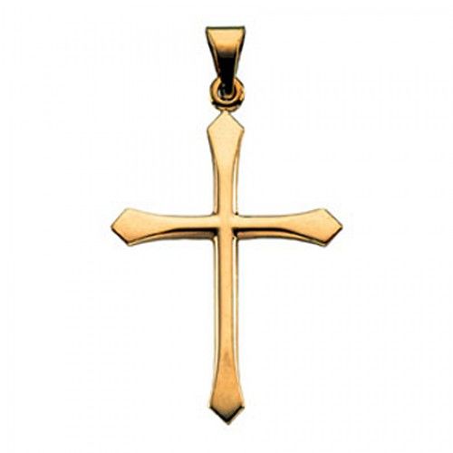 Reverent Cross Pendant in 14k Yellow Gold - 1.3 Grams