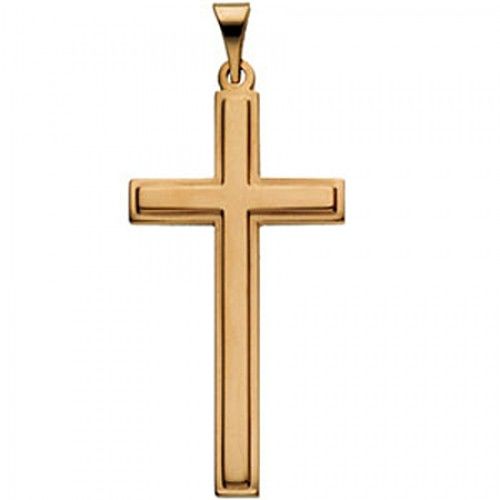 Devout Cross Pendant in 14k Yellow Gold - 2.6 Grams