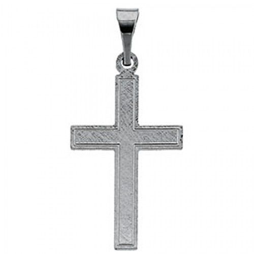 Prayerful Cross Pendant in 14k White Gold - 0.6 Grams