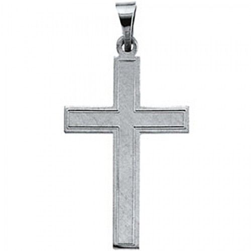 Graceful Cross Pendant in 14k White Gold - 0.8 Grams
