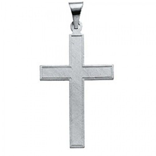 Reverent Cross Pendant in 14k White Gold - 1.3 Grams