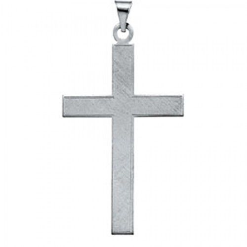 Religious Cross Pendant in 14k White Gold - 2.3 Grams