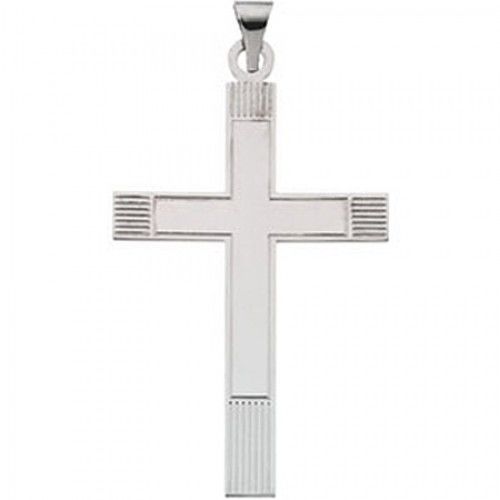Divine Cross Pendant in 14k White Gold - 1.3 Grams