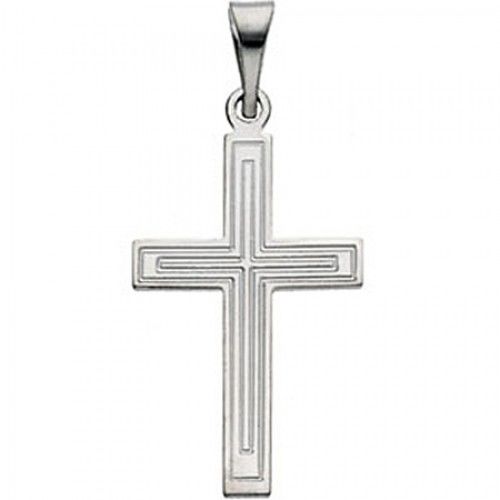 Devout Cross Pendant in 14k White Gold - 0.6 Grams