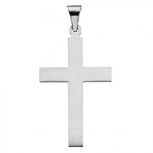 Graceful Cross Pendant in 14k White Gold - 0.6 Grams