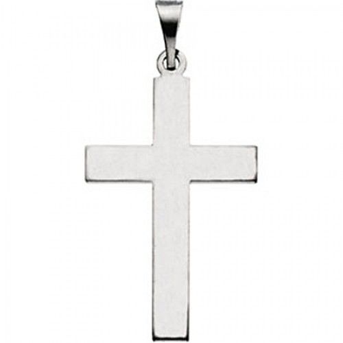Reverent Cross Pendant in 14k White Gold - 0.8 Grams