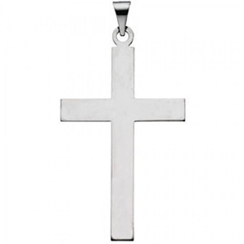 Humble Cross Pendant in 14k White Gold - 2.3 Grams