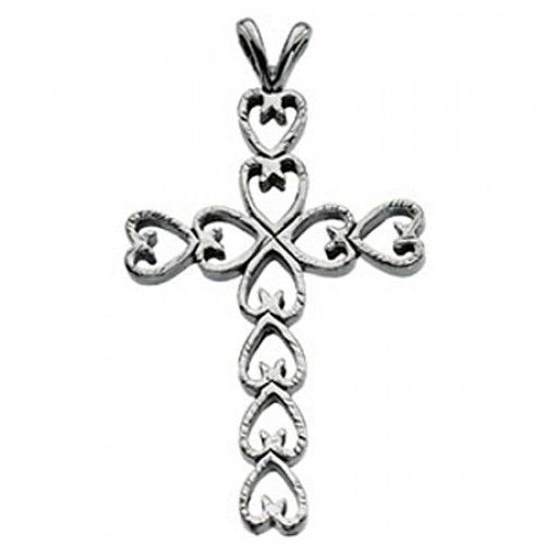 Holy Cross Pendant in 14k White Gold - 2 Grams Unisex