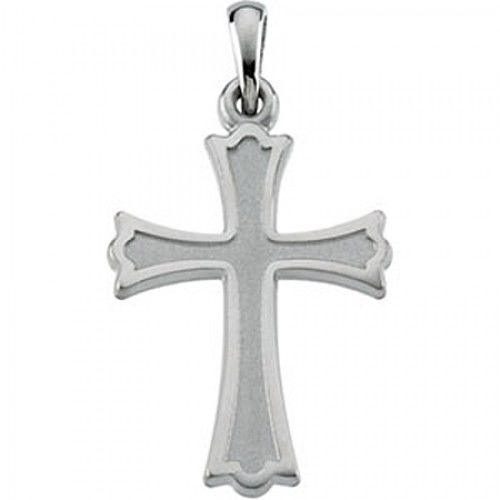 Divine Cross Pendant in 14k White Gold - 2.1 Grams