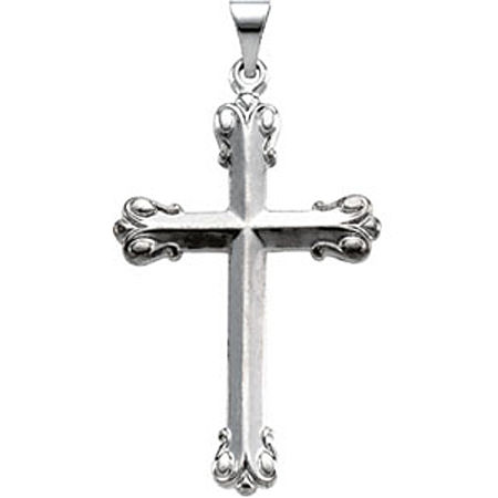Sacred Cross Pendant in 14k White Gold - 4 Grams New