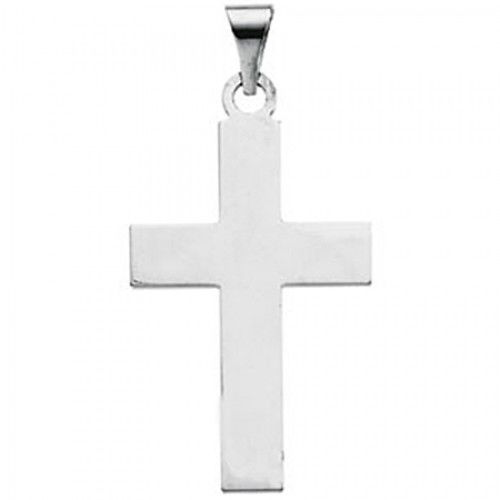 Spiritual Cross Pendant in 14k White Gold - 1.7 Grams
